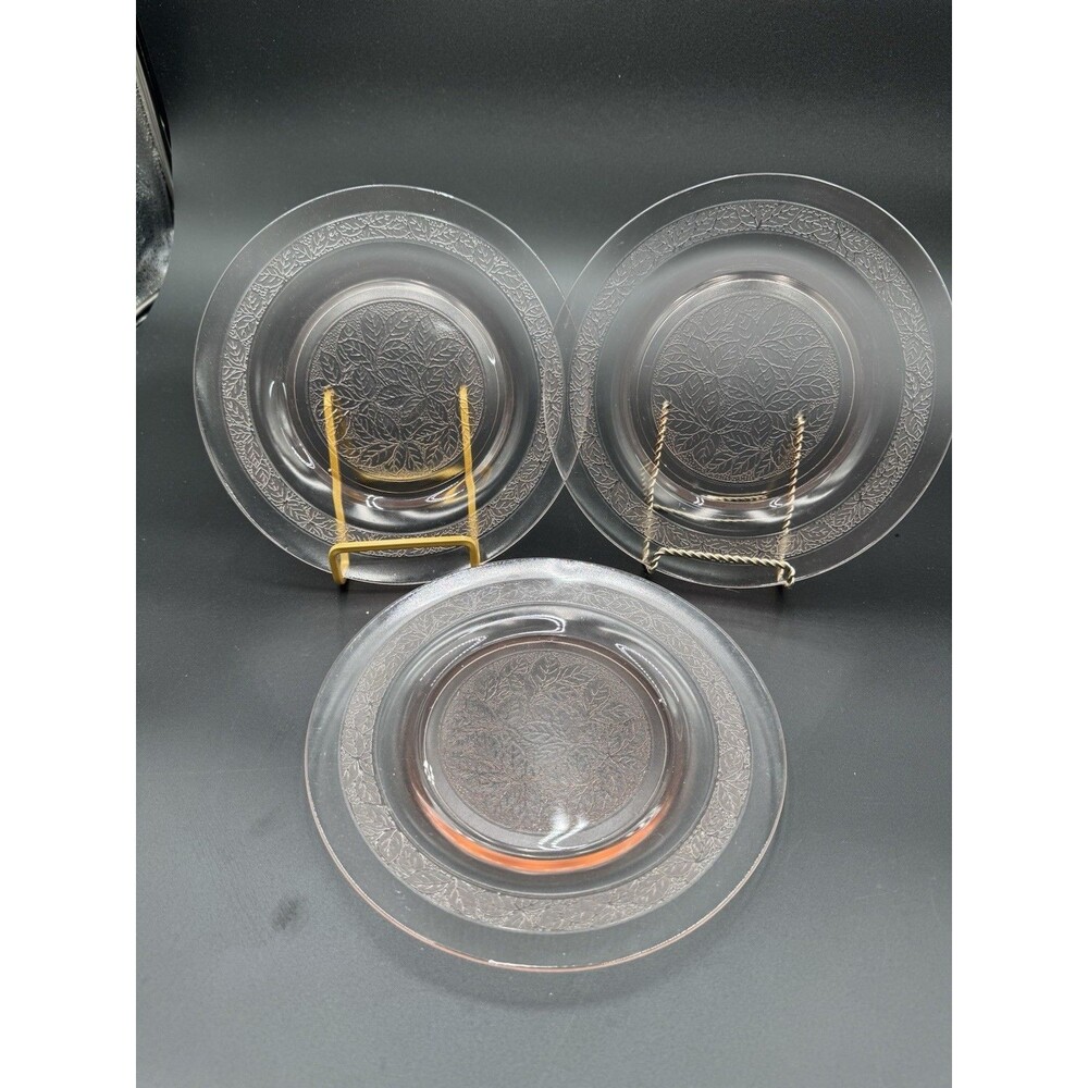 3 Pink Depression Glass Plates From Cambridge Glass Company Style #727 1920